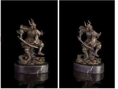 TOP COOL ART WORK - Emperor of Japan mikado samurai Sculpture Art bronze statue -HOME OFFICE Porch lobby decorative art