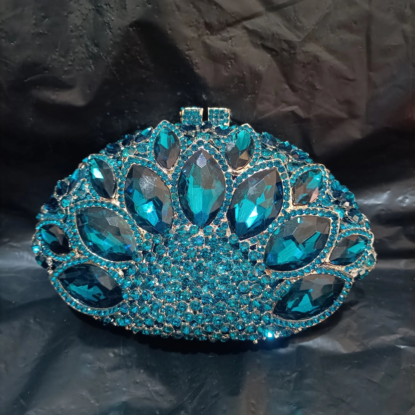 Diamond Green Blue Ladies Hollow Flower Handbag Woman Wedding Bridal Party Bag Crystal Stone Floral Dinner Gala Birthday Purse