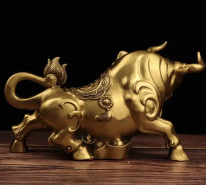 China seiko brass money cow wealth crafts statue
