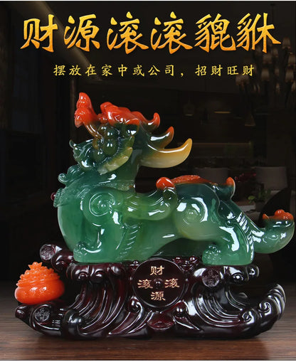 Asia HOME Store company Recruit money ZHAO CAI GOOD luck Fortune PIXIU Dragon business Prosperity FENG SHUI talisman Deco statue