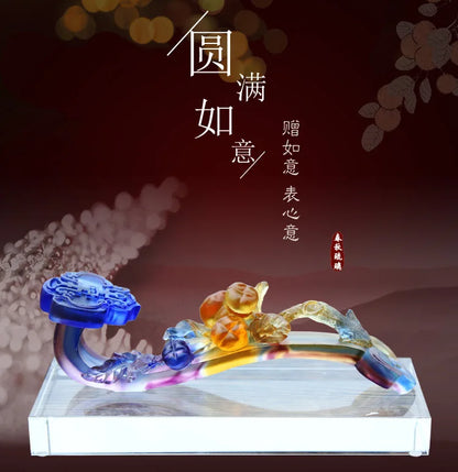 Coloured glaze Ruyi Ornament Satisfied gift crafts home decoration