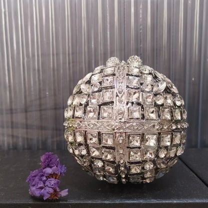 Women Polychrome /Sliver Crystal Diamond Evening Bags and Day Clutch Bags Formal Dinner Party Prom Ladies Handbags Purse
