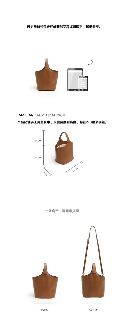 2024 Autumn Genuine Leather New Tote Bag for Women High-capacity Top-Handle Bags Fashion Commuter All-match Women's Handbags