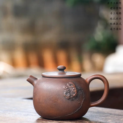Jianshui Handmade Full Carving Lotus seed head filling Tea Pot(Not Yixing Zisha) Kung Fu Tea Set Drinkware Tea Ceremony