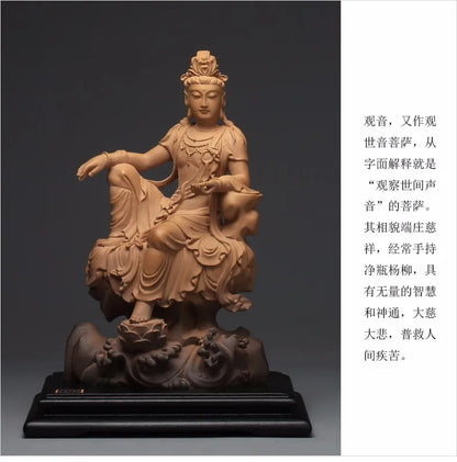 Guanfu Museum Water and Moon Kuan-Yin Taiwan Ironstone Stone Plastic Lin Zhaofa Taiwan Origin Original Home Crafts Chinese Study