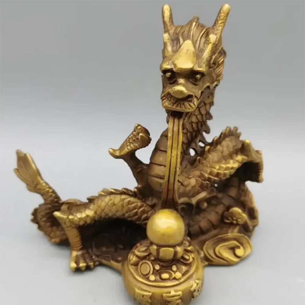 China brass cornucopia dragon crafts statue