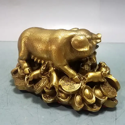 Pure copper Zhaocai pig ornaments