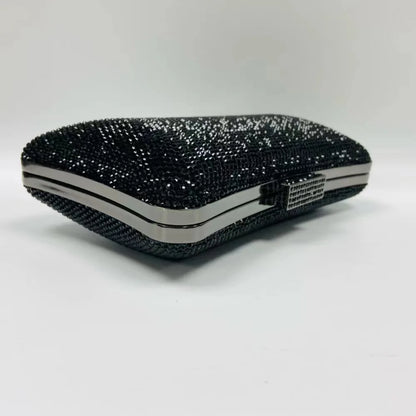 Women High Quality Black Gold Diamond Crystal Handbag Luxury Party Banquet Gala Purse Wedding Bridal Toted Fashion Evening Bag