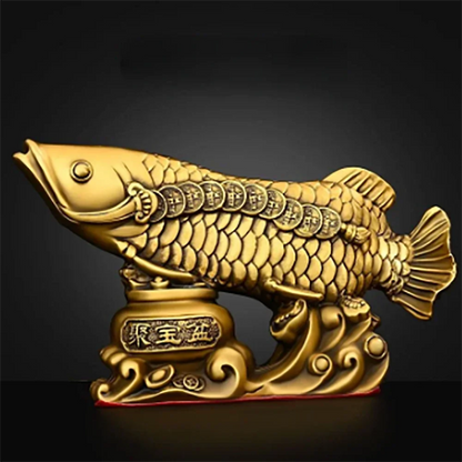 All Copper Fish Animal Ornaments Pot of Fish Gold Dragon Home Living Room Office Decor Figurines Crafts
