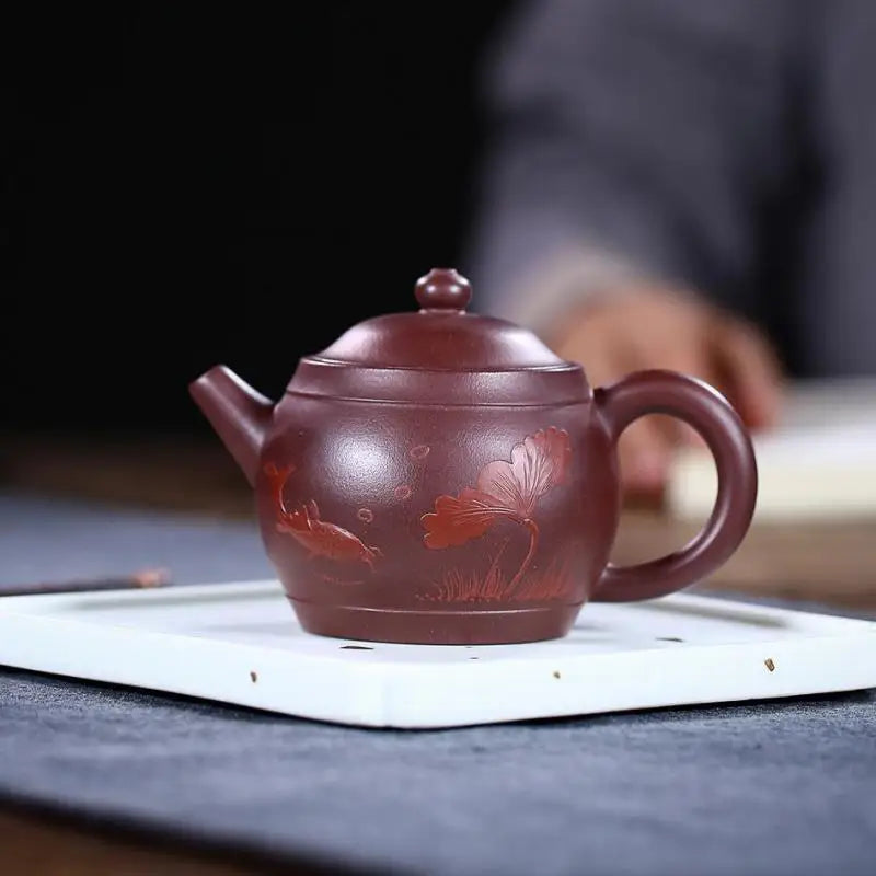 Handmade Kung-Fu Teaware of Raw Ore Purple Clay, Fun Ball Teapot, Zisha Teapot, Yixing Handmade Pot, Purple Clay Drinkware for P