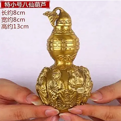 Copper Statue Open light pure copper gourd ornament eight immortals copper gourd eight immortals cross the sea Fengshui househol