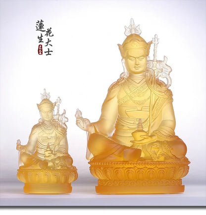 Coloured glaze Lotus born maharishi Buddha statue Ornaments Home Tibetan lotus bodhisattva