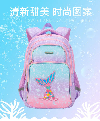 Primary School Backpack Students Schoolbag Polyester Waterproof Cartoon Pattern Boys Large Capacity Children Backpack Backpack
