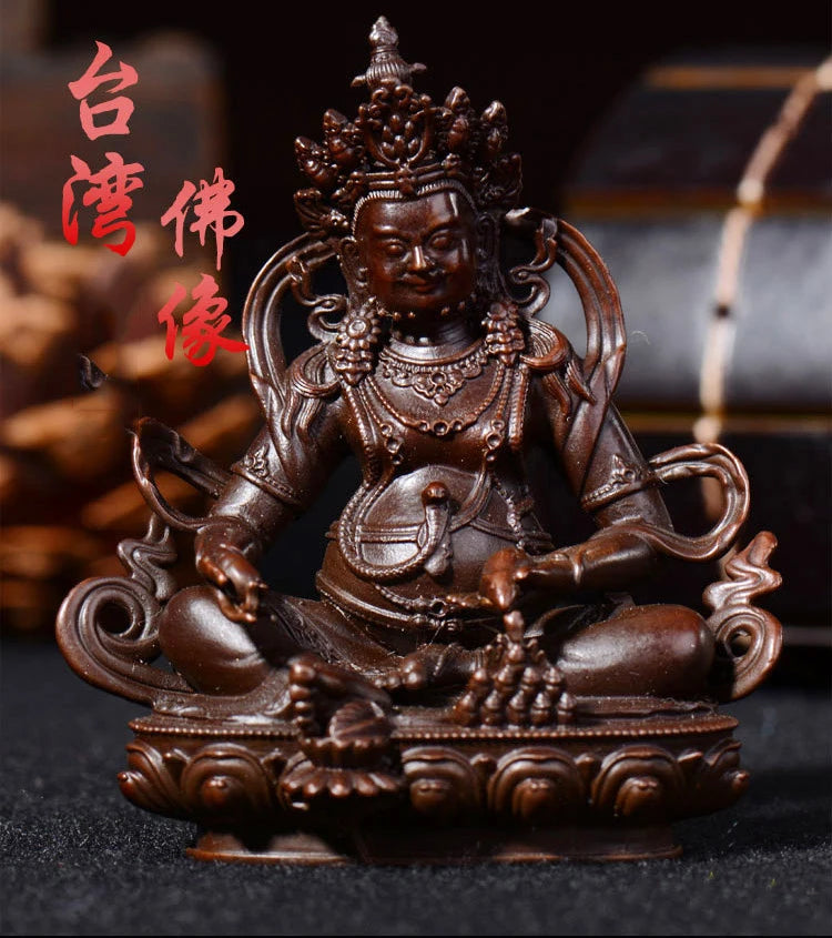 GOOD BUDDHA Buddhist pocket Travel Carry-on talisman good luck bring wealth Tibet Handmade Yellow Jambhala fortune god Buddha