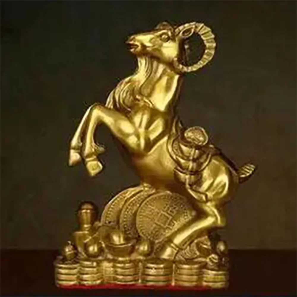 All copper lucky sheep money sheep ornaments home living room decoration office crafts new home Chinese