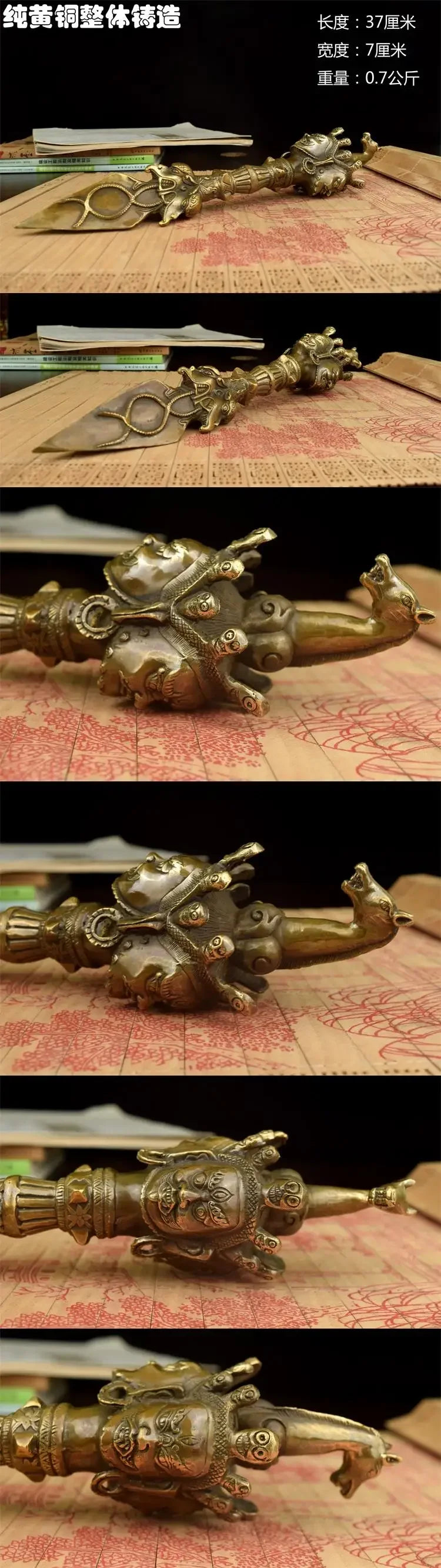 Copper Vajra Hayagriva Vajra large antique instruments used in Tibetan Tantra JiangMo Chu Ming Ma