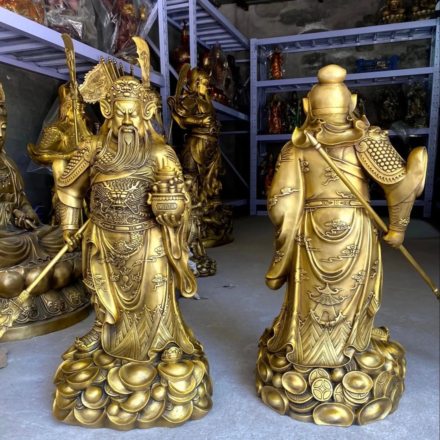 huge # 2023 HOME Company TOP decoration Recruit money wealth bring GOOD LUCK COPPER GUAN GONG God of fortune statue huge large