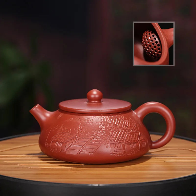 Dahongpao Handmade Treasures Stone Scoop, Purple Clay Pot, Drinkware, Kettle Teaware, Purple Clay Drinkware