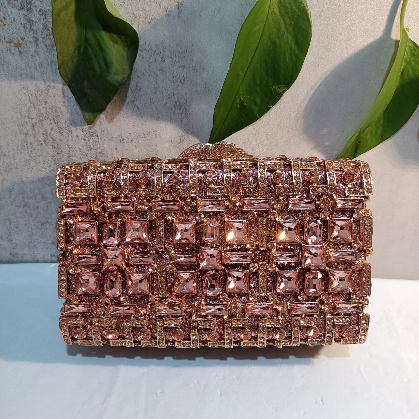 Big Size Champagne Banquet Gala Lady Purse Woman Diamond Party Dinner Cocktail Handbag Wedding Bridal Crystal Stones Evening Bag