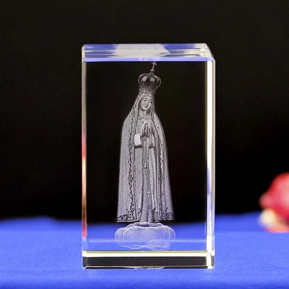 Wholesale Christian Catholicism Religion Supplies Christ Jesus Madonna Lude Virgin Fatima our lady 3D crystal statue Ornament