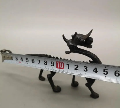 Copper Statue Dragon shaped old copper penholder study ornament