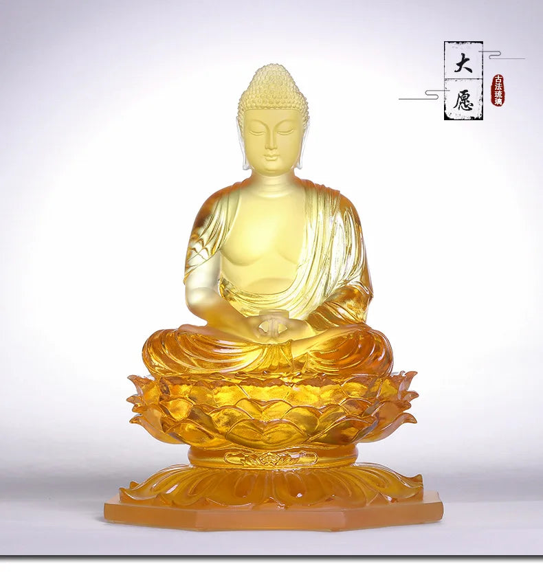 Medicine Great Wish Buddha Glazed ornaments Medicine  Glazed Light Buddha Monastery  Home Worship Household