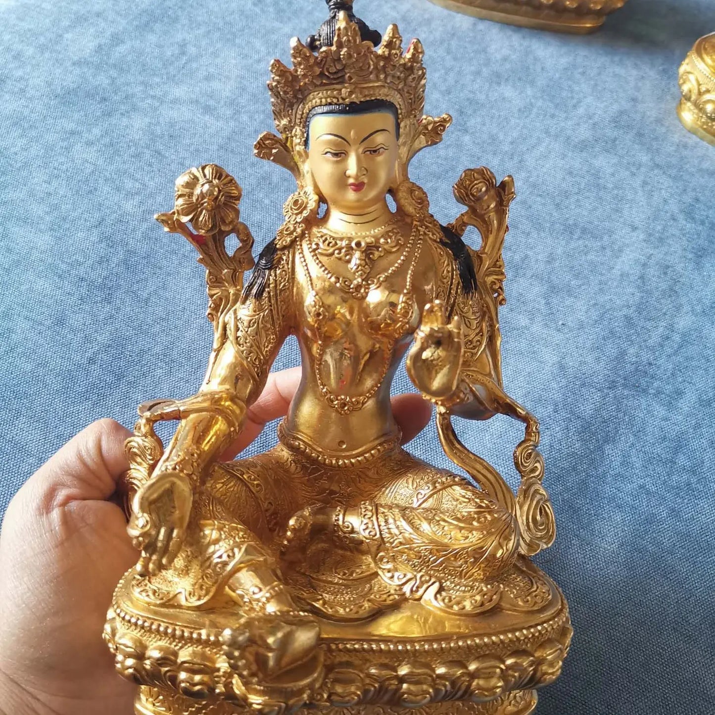 GOOD Green Tara Bodhisattva Guanyin Buddha statue Buddhism temple HOME gilded copper Buddha statue bless safe health good luck