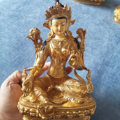 GOOD Green Tara Bodhisattva Guanyin Buddha statue Buddhism temple HOME gilded copper Buddha statue bless safe health good luck