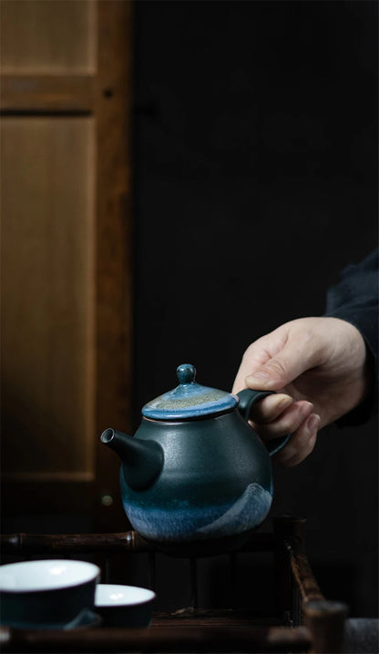 ceramic teapot handpainted mountain chinese kung fu tea pot drinkware 210ml