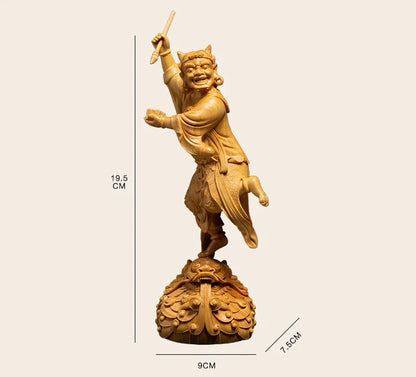 Judge Writer Andromeda Chinese Mythical Figures Wood Statue Home Decoration Craft Ornament