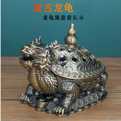BEST gift Southeast Asia Good luck Dragon turtle ashtray statue mascot HOME office shop BAR CLUB Decoration bring wealth fortune