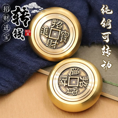 Asia Regulating Mental stress bring Fortune money GOOD LUCK Success mascot ZHAO CAI FU BRASS Rotating hand pieces Talisman