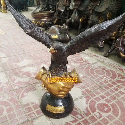 51CM Huge TOP business ART Success Auspicious Arabia Eagle Falcon hawk bronze statue-HOME office company efficacious Mascot