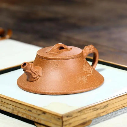 Handmade Kung-Fu Teaware, Sloping Mud, Wind Zisha Teapot, Purple Clay, Drinkware for Puer Green and Black Chinese Tea