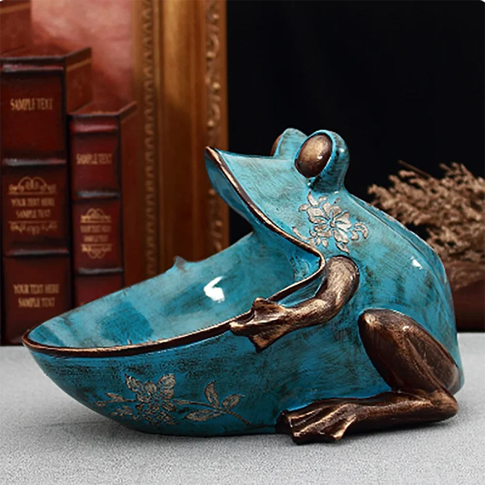 American 3D Kawaii Frog Animal Ornaments Home Entrance Shoes Cabinet Decoration Desktop Key Storage Store Opening