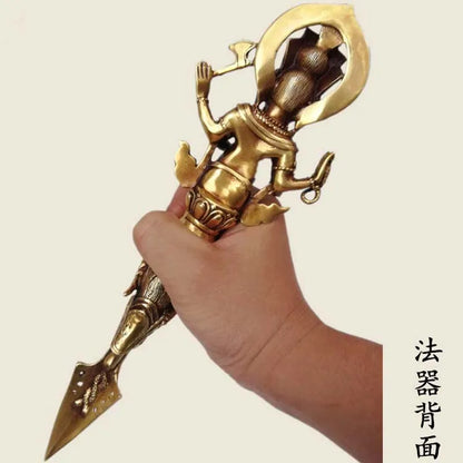 large Asia Thailand copper god of fortune elephant GANESH phurba Vajrakila Vajra Exorcism Magic subduing staff Decorative