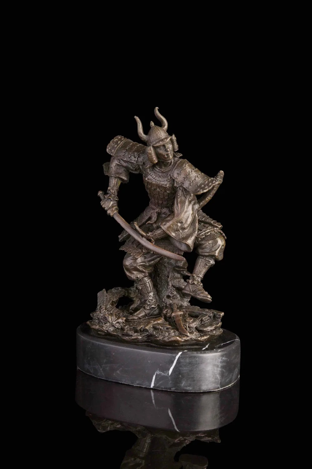 TOP COOL ART WORK - Emperor of Japan mikado samurai Sculpture Art bronze statue -HOME OFFICE Porch lobby decorative art