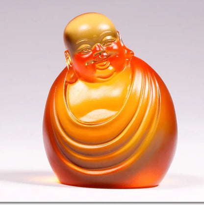 Coloured glaze smiling Maitreya ornament Maitreya future buddha crafts Buddhist gifts