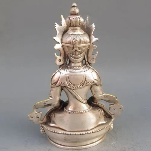 Kerajinan Logam Buddha Amitasus Buddha Patung Buddha Tibet Emas Tembaga Perak Tibet Antik