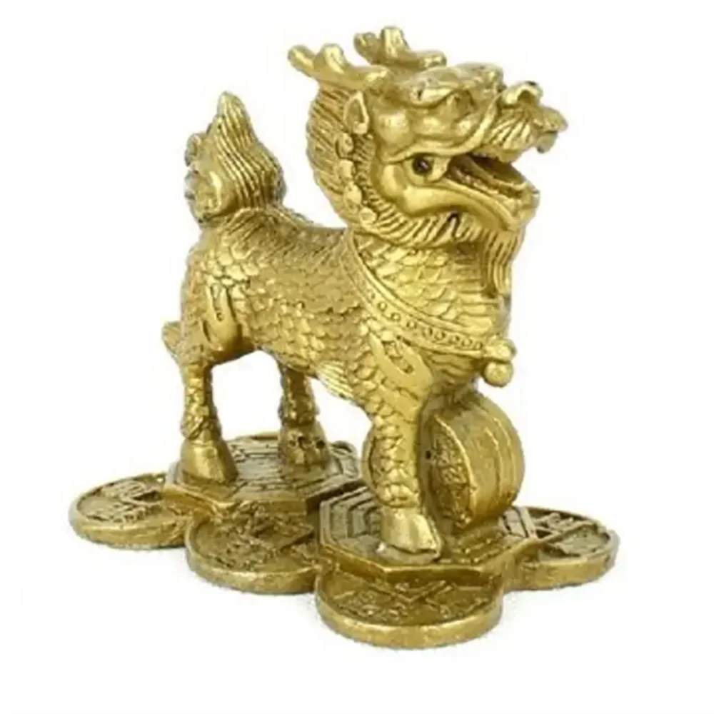 Copper Unicorn ornaments a pair of pure copper town houses recruit money and step on gossip to solve the problem of white tiger