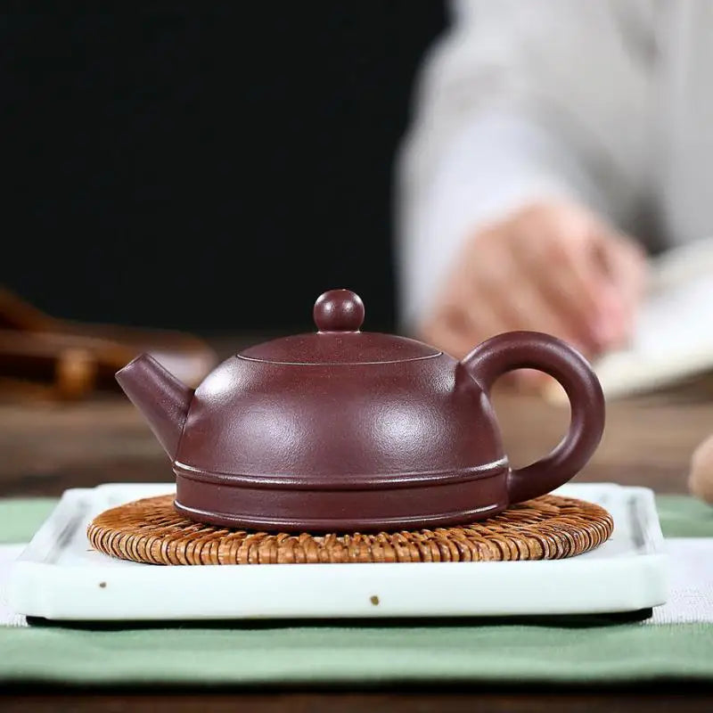 Handmade Zisha Teapot with Purple Clay, Ore Purple Mud, Zen Heart Teapot, Yixing Handmade Pot, Kung-Fu Teaware, Purple Clay Drin