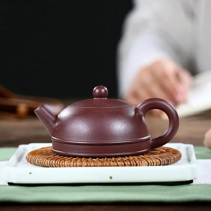 Handmade Zisha Teapot with Purple Clay, Ore Purple Mud, Zen Heart Teapot, Yixing Handmade Pot, Kung-Fu Teaware, Purple Clay Drin