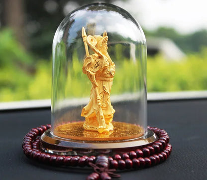 HOME OFFICE SHOP CAR TOP Efficacious Mascot GOOD LUCK  God of wealth gold GUAN GONG gilding Buddha FENG SHUI ART statue