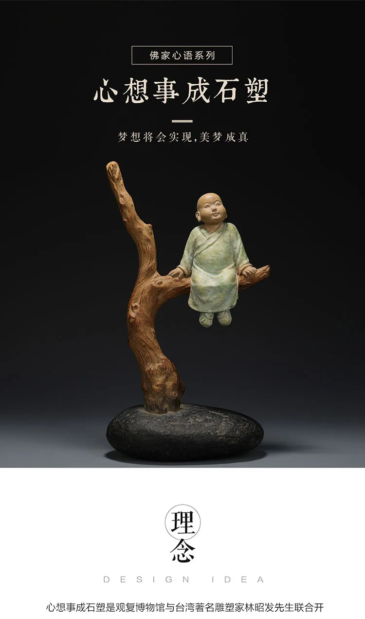 Guanfu Museum Samanera, Taiwan Taiwan Ironstone Buddhist Heart Language Entrance Decoration Decoration Housewarming Moving Gift