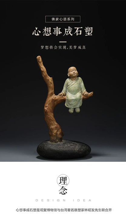 Guanfu Museum Samanera, Taiwan Taiwan Ironstone Buddhist Heart Language Entrance Decoration Decoration Housewarming Moving Gift
