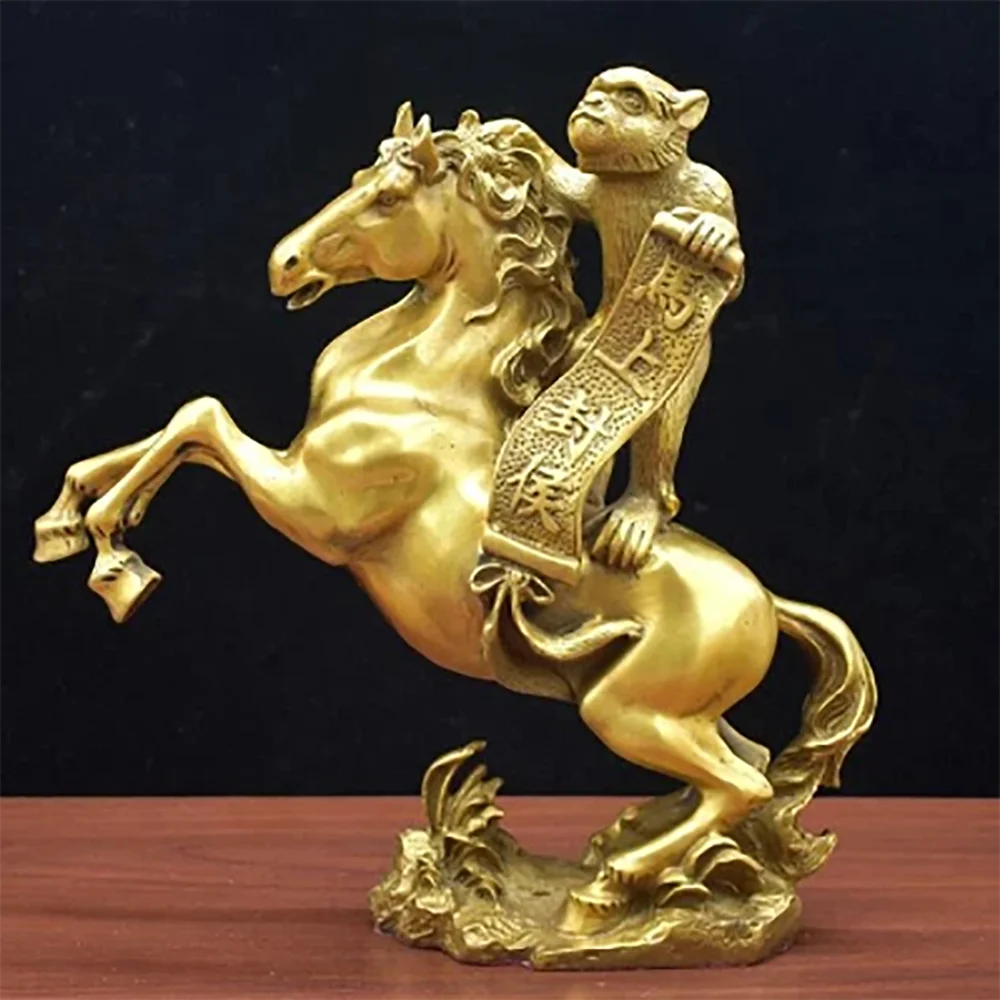 Chinese Monkey Zodiac Animal Statue Bronze Horse Decoration Living Room Yuanbao Fengshui Decoration Immediately Seal Marquis