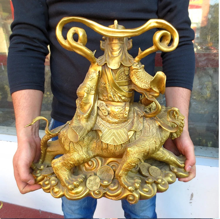 Large-blessing Company SHOP home TOP efficacious Talisman Protection- Martial god of wealth ZHAO GONGMING tiger FENG SHUI statue