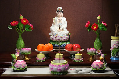 TOP High grade jade Porcelain Godness Buddha statue Asia HOME protection Shrine Worship Guan yin PU SA Avalokitesvara statue