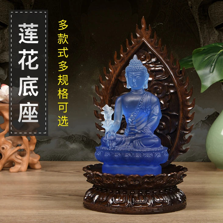 Special Offer - HOME Temple Buddhist talisman Worship the Buddha statue + ebony wood Lotus flower Tantra Base  19CM TALL