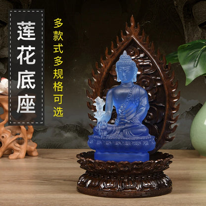 Special Offer - HOME Temple Buddhist talisman Worship the Buddha statue + ebony wood Lotus flower Tantra Base  19CM TALL